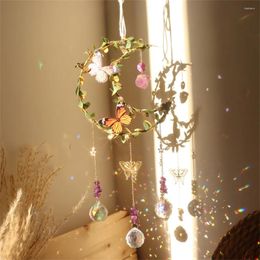 Garden Decorations Butterfly Suncatcher Moon Crystal Window Hanging Charm Home Decor Gift For Women Birthday Party