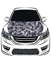 Camouflage grey Car Hood Cover flag 100 spandexFour side projectile fabricCar Bonnet Banner Engine Flag9586896