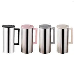 Water Bottles 1.6L Stainless Steel Juice Pitcher And Lid With Handle Cold Kettle Jug Metal Milk For Restaurant El Home