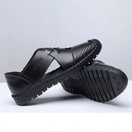 breathables Antiskid Men Hole Summer Hollow Sandals Breathable Split Sandal Leather Trend Ankle Wrap Mens Casual Loafer Shoe Wholesale Shoes m4Do# 816 s 5a86