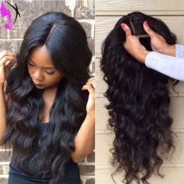 Wigs Long body wave Synthetic Lace Front Wig Heat Resistant Long Black/ brown / blonde / burgundy Wigs for black women