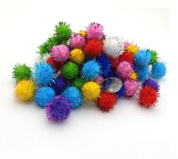 Arts Craft Pom Poms Glitter Poms Sparkle Balls Assorted Color with Glitter Tinsel For DIY Craft Party Decoration Cat Toys Multiple6029834