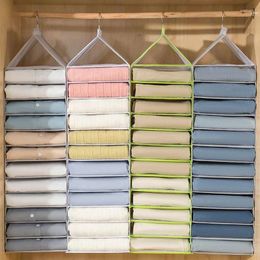 Storage Boxes Household Bedroom Layered Sorting Bag Hanging Multi Layer Rack Pants And Clothes Divider