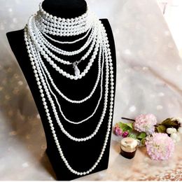 Chains Necklace Simulated Pearl Easy Matching Hanging Pendant Luxurious Jewelry