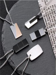 Silver chain for men pendant necklaces lovers titanium steel Retro hip hop personality fashion punk custom pendants womens clavica9671881