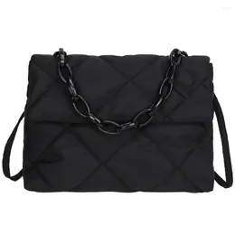 Shoulder Bags Chain Crossbody Square Nylon Flap Female Handbags Casual Quilted Fashion All-match Winter Large Capacity For Girls Shopping