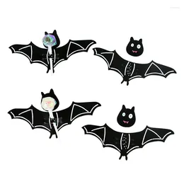 Party Decoration 1 Set Halloween Bat Shape Lollipop Card Candy Packaging Supplies Kids Favors Gifts