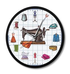 Crafting Room Wall Art Clock Watch Quilting Time Seamstress Sew Accessories Sewing Machine Home Decor Gift For Her Clocks8371615