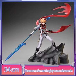 Action Toy Figures 34cm Genshin Impact animated character Tartaglia action character 2D model PVC collectible statue childrens toy Christmas gift Y240515