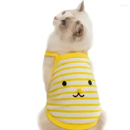 Cat Costumes Shirt For Stripe Kitten Outfits Costume Sleeveless Stretchy Breathable Cute T-Shirts Small Medium 3-11 Pounds