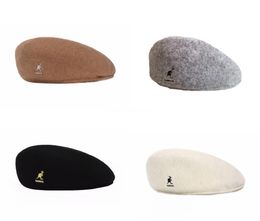 New Autumn Winter Kangol Beret Caps Mens Hats PU Leather Solid Kangol Beret Hat British Retro Dad Hat Boina9189301655