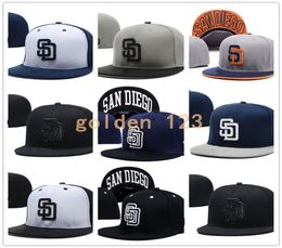 ship Men039s Padres fitted hat flat brim embroiered team P logo fans baseball Hats Cheap Baseball High Crown Caps braves f4020009