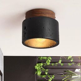 Ceiling Lights Italian Retro Black Hole Stone Light Balcony Corridor Lighting Bedroom Living Room Dining Marble Decorative