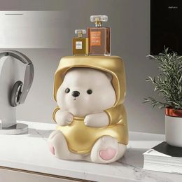 Decorative Figurines Nordic Cartoon Polar Bear Statue Keys Storage Tray Snack Sundry Holder Sculpture Porch Chair Shoe Changing Stool Home