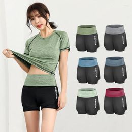 Active Shorts Women Elastic Force Yoga Summer High Waist Running Quick Dry Gym Loose Wide Leg Fitness Clothing