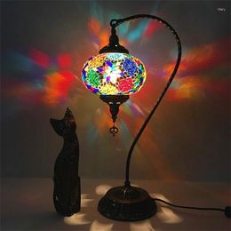 Window Stickers Retro Romantic Mediterranean Lounge Bar Of Bedroom The Head A Bed Pure Manual Southeast Turkey Colour Glass Desk Lamp