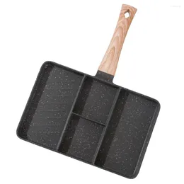 Pans Non Stick Omelette Pan Breakfast Skillet Divided Grill Square Handle Frying Kitchen Egg Supply Pancake