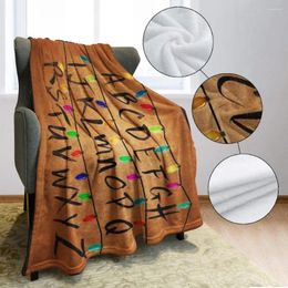 Blankets Letter Pattern Blanket Cozy Cartoon Alphabet Super Soft Throws For Living Room Bedroom High-quality