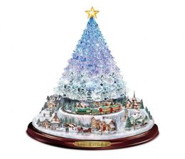 Christmas Decorations Tree Rotating Sculpture Train Paste Window Stickers Winter Home Decoration4427132