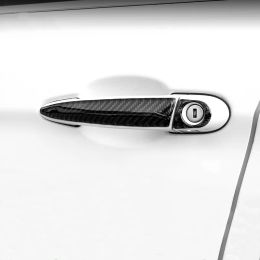 Stickers Carbon Fibre Door Handle Sticker Decoration Cover Strip Trim Accessories for BMW 1 2 3 4 Series X1 F20 F30 F31 F34 E84 Car Styling