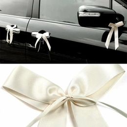 Party Decoration 20Pcs White Wedding Car Ribbon Bows Gift Wrap Craft Birthday Supplies DIY Christmas Home Decor