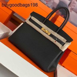 Tote Bag Designer Womens Handbags Bk Handmade 7a Fully Platinum Wax Wrapped Thread Imported Leather with Lychee Pattern Togo Calf Handbag Genuine Cas