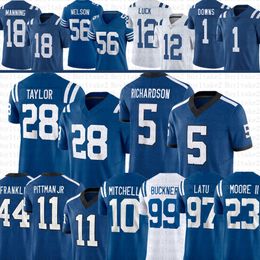 Adonai Mitchell 5 Anthony Richardson Football Jersey Jonathan Taylor Joe Flacco Josh Downs Quenton Nelson Michael Pittman Jr DeForest Buckner Laiatu Latu