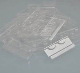 DIY whole 100pack plastic clear lash trays 25mm mink lash holder eyelash tray for eyelash packaging box square case vendors6721568