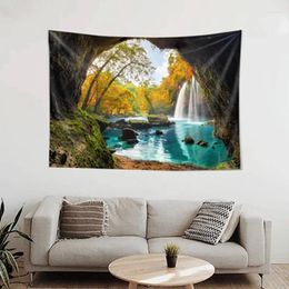 Tapestries Big Tapestry Wall Hanging Natural Forest Printed Large Boho Decoration Home Hippie Bedroom Room Mandala Sundown Art Ornaments