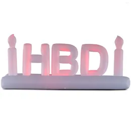 Party Decoration SAYOK 3.6x1.5m Inflatable Lighting Letters Happy Birthday Sign With Lights For Yard