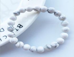 Charm Bracelets 8mm Matte Glaze High Quality White Howlite Lucky Gem Stone Mala Beads Strand Meditation Men Women Jewelry1564711