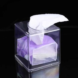 Tissue Boxes Napkins Acrylic fashionable transparent square tissue box used for tissue holder paper storage in hotel family restaurants B240514