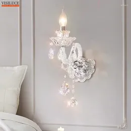 Wall Lamp Luxury Crystal European Style Home Living Room Bedroom Bedside El Wedding Event Creative Decorative Lighting