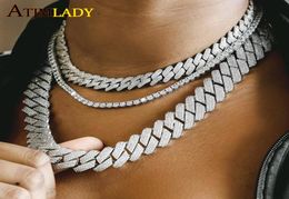 5A cz Micro Paved 12mm Miami Cuban link Necklaces Hiphop women Mens Iced out Fashion classic choker heavy Jewelry Drop 3580379