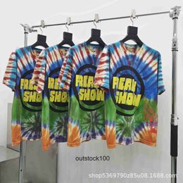 Gallerry Deept High end designer T shirts for High Street Colorful Handmade Tie Dyed War Printed Short sleeved T-shirt With 1:1 original labels