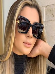 Sunglasses Brand Designer T 2022 Oversized Square Women Sun Glasses Female Big Frame Colorful Shades Fpr Oculos1801164
