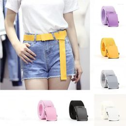 Belts Wear-resistant Elasticated Durable Buckle Braided Canvas Women's Belt Solid Color All-match Waist Men