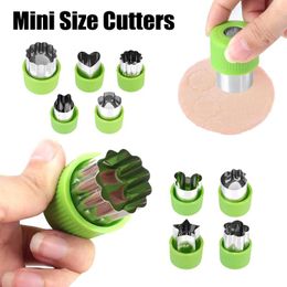 Baking Tools Fruit Pastry Stamps Biscuit Mould Mini Size Cutters Stainless Steel Kids Food Vegetables Cutter Flower Shapes 9 Pcs