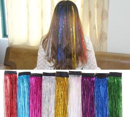 9 Colours Metallic Glitter Tinsel Laser Fibre Hair Colourful Wig Hair Extension Accessories Party Stage Wig Festive Supplies5552350