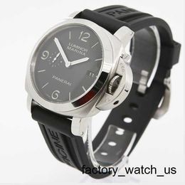 Gentlemen's Wrist Watch Panerai Men's LUMINOR1950 Series Automatic Mechanical Steel Date Dual Time Zone Dynamic Storage Titanium Watch 47mm Black Disc PAM00422