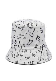 Stingy Brim Hats Fashion White Music Note Bucket Sun Caps Hip Hop Man Womens Visser 2203306302059