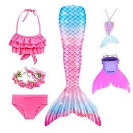 Two-Pieces Childrens swimsuit role-playing costume swimming beach party dress girl swimming mermaid tail single fin childrens bikini setL2405