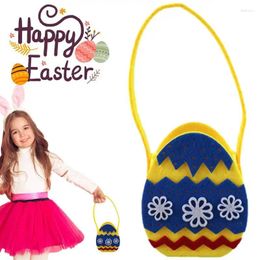 Party Decoration Felt Easter Basket Treat Bucket Portable Non-woven Fabric Egg Tote Bag For Crafts Candy Eggs Books