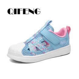 Sneakers Fashionable childrens soft casual shoes girls light and short chubby air net sports shoes childrens summer 4 5 6 7 8 princess net sports shoes d240515