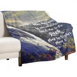 Blankets When My Heart Is Overwhelmed Bible Verse Throw Blanket Sofa Soft Bed Luxury