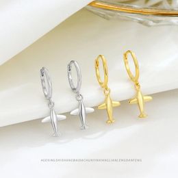 Stud Earrings Unique Silver Aeroplane Dangle For Women S925 Sterling Minimalist Fashion Ear Cuff Jewellery