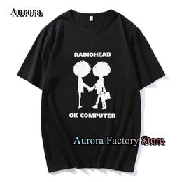 Men's T-Shirts Summer Men Cotton T-Shirt Radiohead Ok Computer Printing Tops Ts Male Fashion Clothing Short Slve Strtwear Casual T-Shirt T240515