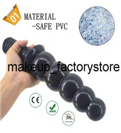 Massage Super Soft Anal Beads Big Butt Plug Suction Cup Black Dildo Anal Booty Beads Huge Anus dilator Sex Toys for Adults Woman M5768855