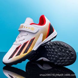 Children's Football boot, new long spike leather upper, male primary and secondary school students, Velcro, broken spike professional training shoes, small