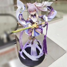 Action Toy Figures 32cm Genshin Impact Keqing anime character PVC action character statue model collectible Kawaii decorative toy Christmas childrens gift YHWDZ